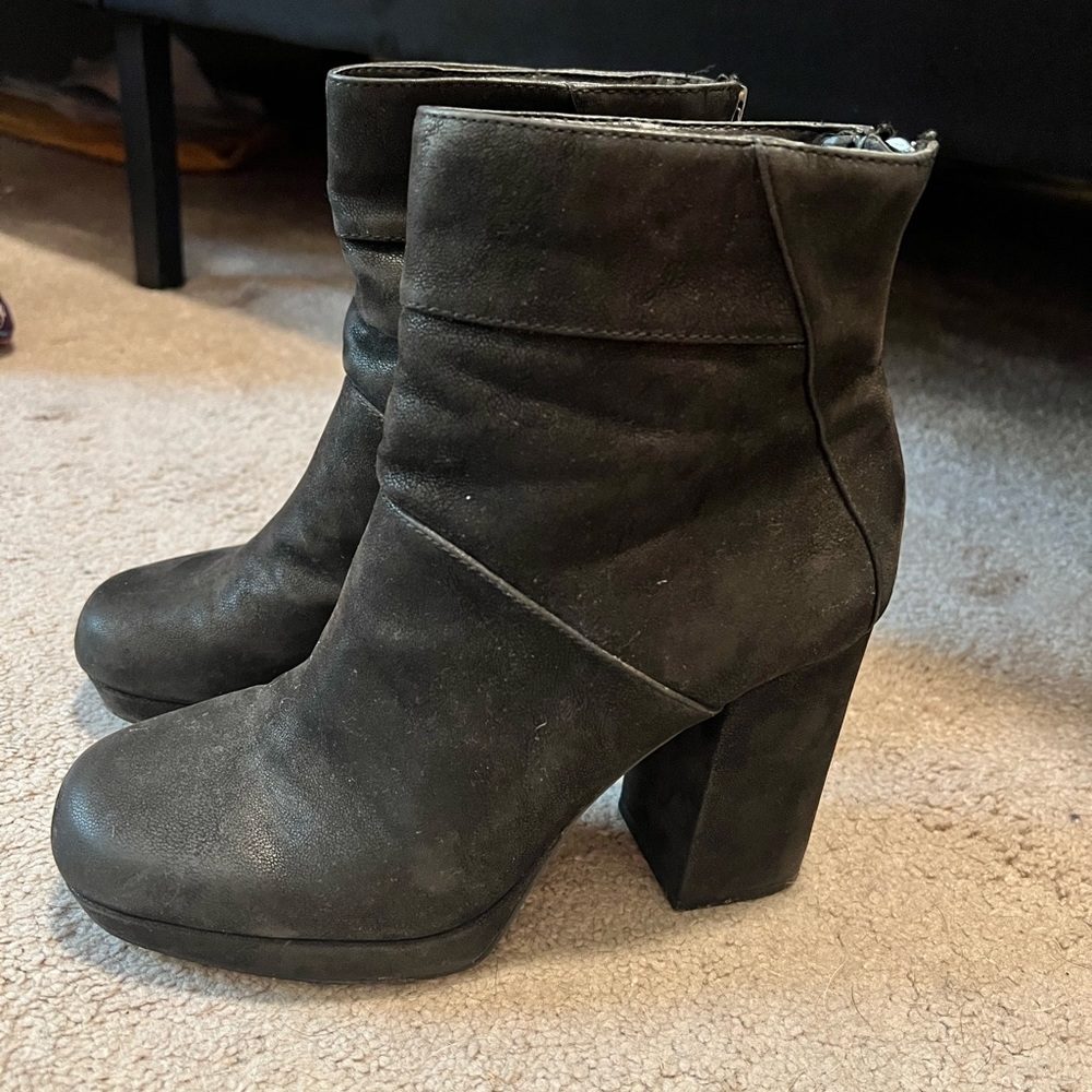 Black, platform, booties